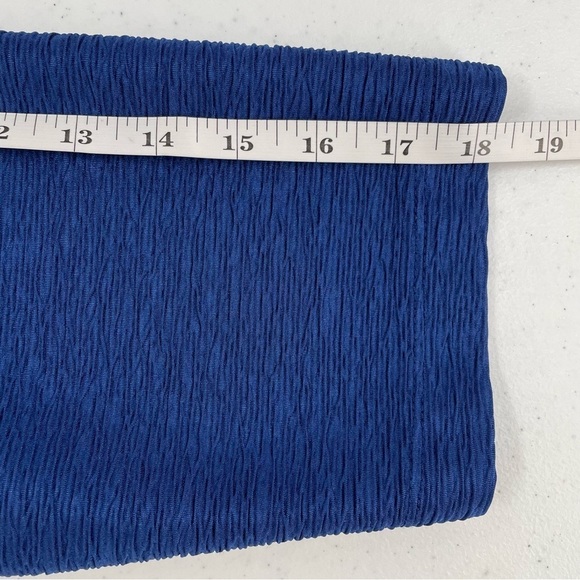 Alfred Dunner Royal Blue Ruched Lightweight Zip Up 3/4 Sleeve Pockets Jacket - Picture 9 of 10